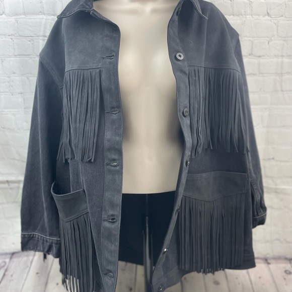 Levi’s ranch handler fringe suede denim jacket size large - Picture 3 of 7